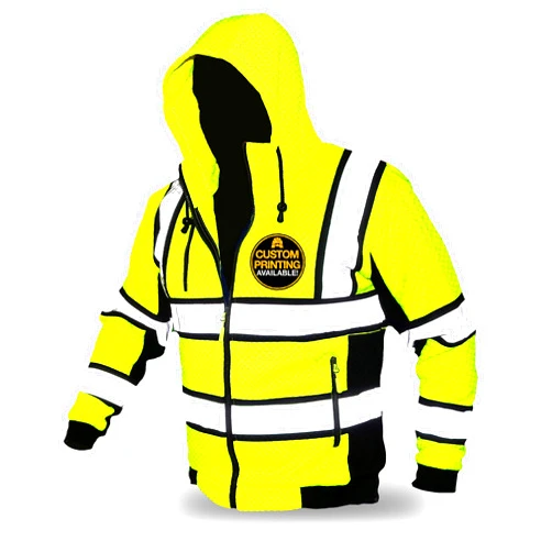 KwikSafety - Charlotte, NC - Men's Fleece Safety Hoodie | PPE Hi Vis Reflective Work Jackets