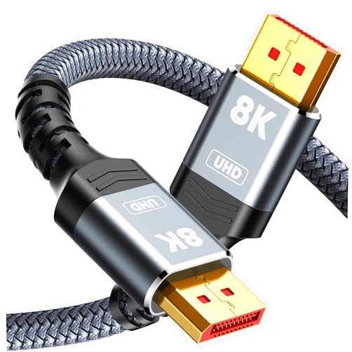 Capshi 8K 4K DisplayPort Cable, 6.6ft DP Cable 1.4 [VESA Certified, 8K@60Hz, 4K@144Hz, 2K@240Hz], Bradied High Speed Display Port Cable 144Hz, for Gaming Monitor, HDR/FreeSync/G-Sync, Graphics Card