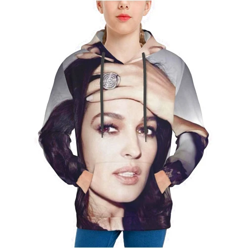DAHGED M-Onica Bellucci Hoodie Youth Pullover Hoodie Long Sleeve Casual Sweatshirt With Pocket For Child Boys Girls