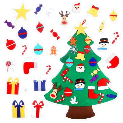 CCINEE Felt Christmas Tree,3.2 FT DIY Christmas Tree with 32PC Detachable Ornaments Wall Decor for Toddlers Kids Xmas Gifts Home Door Decoration