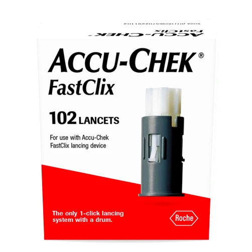 Accu-Chek FastClix Diabetes Lancets for Diabetic Blood Glucose Testing (Pack of 102) (Packaging May Vary)
