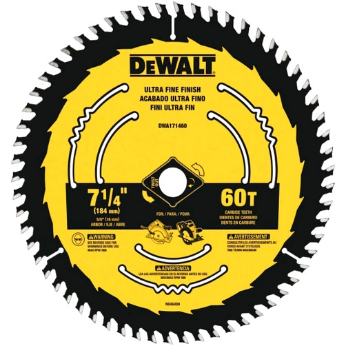 DEWALT Circular Saw Blade, 7 1/4 Inch, 60 Tooth, Wood Cutting (DWA171460B10)