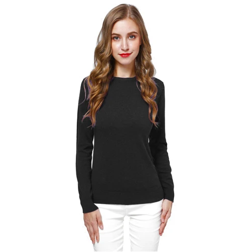 WOSICA Women's 100% Extrafine Merino Wool Long Sleeve Crew Roll Neck Pullover