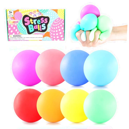 ZaxiDeel Slow Rising Sensory Stress Ball 8 Pack, Squeeze Ball Stretchy Fidget Ball for Anxiety Stress Relief, ADHD Autism Sensory Fidget Toys for Hand Therapy