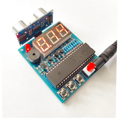 WWZMDiB-DIY Learning Kit Introductory Electronic Components Kit Birthday Gift Desktop Decorations(Fun DIY Soldering Kit,51 microcontroller ultrasonic Distance Meter)