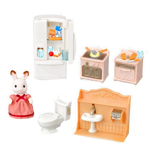 Calico Critters Playful Starter Furniture Set - Toy Dollhouse Furniture and Accessories Set with Collectible Figure Included