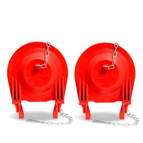 Korky 3062, 2 Pack Large 3-Inch Premium Toilet Flapper Long Lasting Rubber-Easy to Install-Made in USA, Red