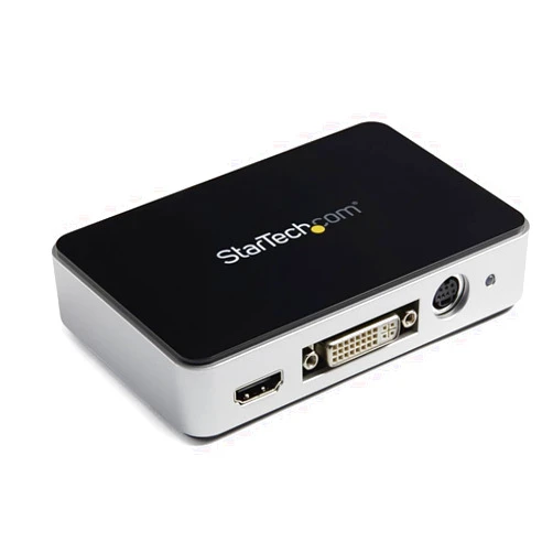 StarTech.com HDMI Video Capture Device - 1080p - 60fps Capture Card - USB Video Recorder - with HDMI DVI VGA (USB3HDCAP) Black