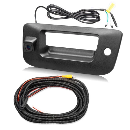 RED WOLF Tailgate Handle Reverse Backup Camera Fit for 2007-2014 Chevrolet Silverado GMC Sierra 1500 2500 HD IP68 Waterproof 150° View Angle Rear View Camera with Key Hole Replaces OE Number 22755305