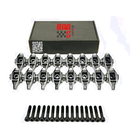 AMS Racing Gen III Rocker Arms with Upgraded Trunion Kit for LS1 LS2 LS6 LQ4 LQ9 LM7 4.8 5.3 5.7 6.0 (Rocker Arms with Hardened Bolts)