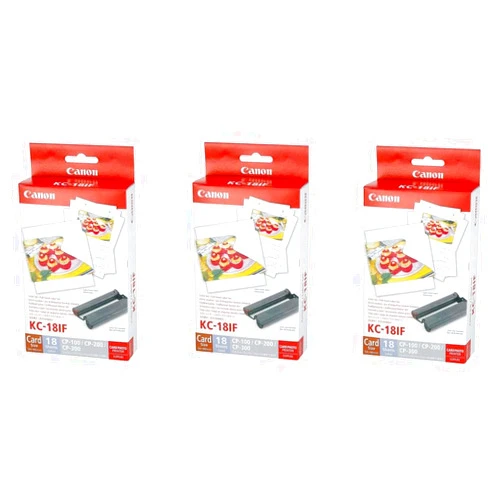Canon 3 Pack Color Ink/Label Set KC-18IF Full Sized Label Set for CP Printers