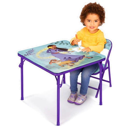 Disney's Wish Table & Chair Set for Toddlers 24-48M, Includes 1 Table & 1 Chair - Sturdy Metal Construction, Table: 20