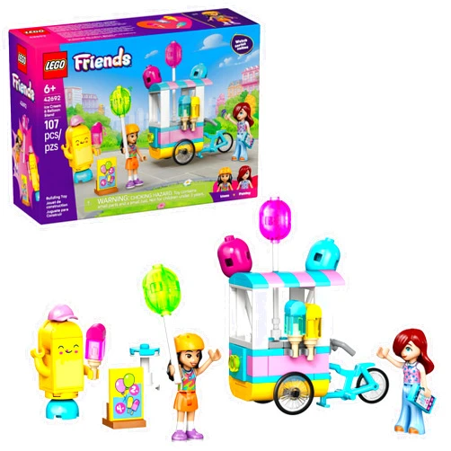 LEGO Friends Ice Cream & Balloon Stand Building Toy for Girls & Boys - Pretend Play Set for Kids, Ages 6+ - W/Liann & Paisley Minidolls & Accessories - Gift Idea for Birthdays - 42692