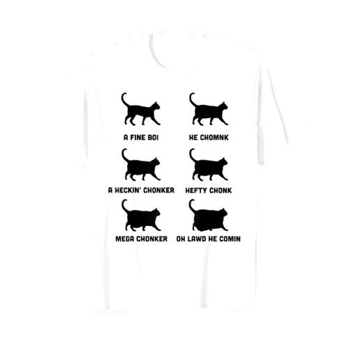 Chonk Cat Chart T-Shirt for Men Women Girls Kids