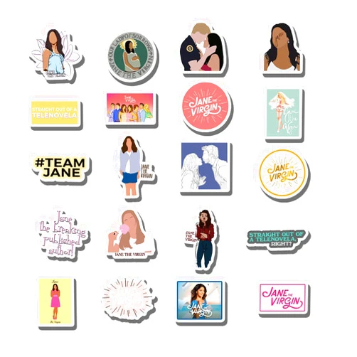 Generic 20 PCS Stickers Pack Jane Aesthetic The Vinyl Virgin Colorful Waterproof for Water Bottle Laptop Bumper Car Bike Luggage Guitar Skateboard