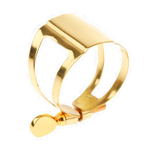 Jiayouy Brass Sax Ligature Alto Saxophone Mouthpiece Ligature Fastener - Gold Plated
