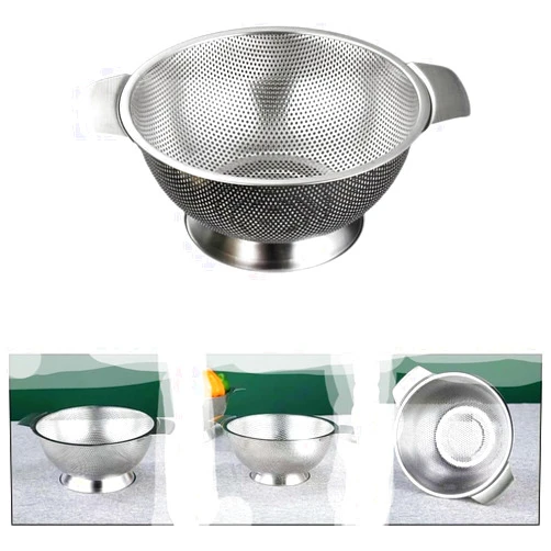 Generic Rice Washing Bowl Stainless Steel Vegetable Washing Basket Mesh Colander Strainer Basket Drainer Fine Mesh Strainer (Color : Silver, Size : 35.8X28.5X12)