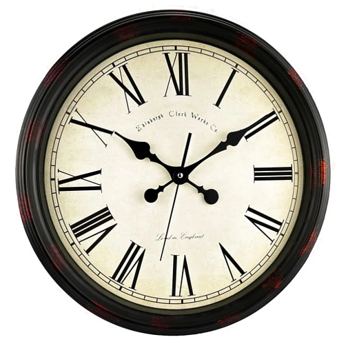 DIYZON Round Classic Wall Clock Silent Non Ticking 16 Inch Extra Large Quality Quartz Vintage Clock, Rome Retro Decorate Clock Battery Operated, Easy to Read for Home Kitchen Living/Restaurant