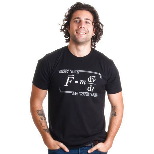 Ann Arbor T-shirt Co. May The (F=m*dv/dt) Be with You | Funny Physics Science Unisex T-Shirt