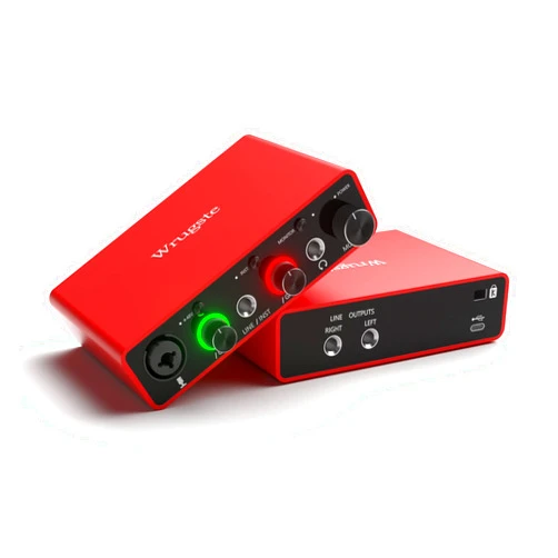 Wrugste USB Audio Interface Solo(24Bit/192kHz)+48V Phantom Power for Computer Recording Podcasting and Streaming Plug and Play for Content Creators Musicians Upgraded Version XLR Audio Interface
