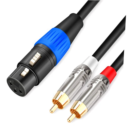 JOLGOO Unbalanced XLR Female to Dual RCA Y Splitter Breakout Cable, 1 XLR Female to 2 RCA Male Y Breakout Cable Adapter Cord, 3.3 Feet