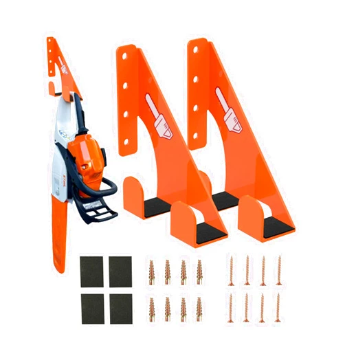 Fijaru Chainsaw Holder -2 Pack- 180LB Heavy-Duty Alloy Steel Wall Mount Set, Chainsaw Accessories, Universal Fit for Stihl, Husqvarna, Echo Saws, Rust-Proof & Space-Saving Design (Garage, Workshop)