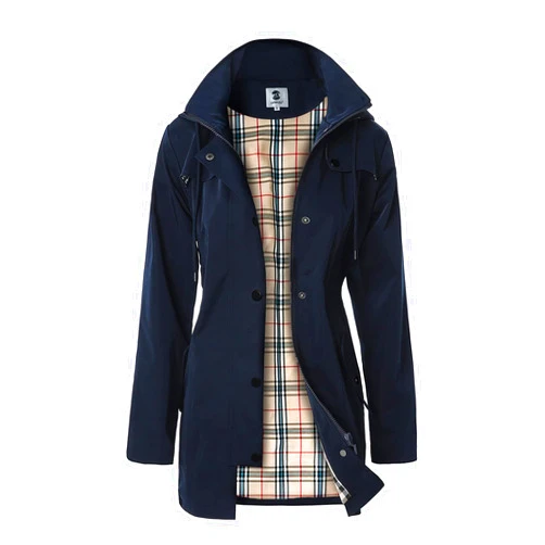 SaphiRose Women's Long Hooded Rain Jacket Outdoor Raincoat Windbreaker