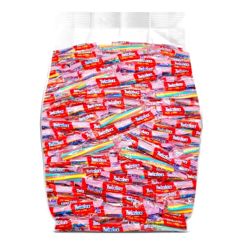 Yummy Chew Twizzlers Pull n Peel Strawberry Candy Bulk Pack - 55 Individually Wrapped Twizzlers - Strawberry Cream Pastel Colored Bulk Candy for Gifting and Sharing - 1.5 Pounds