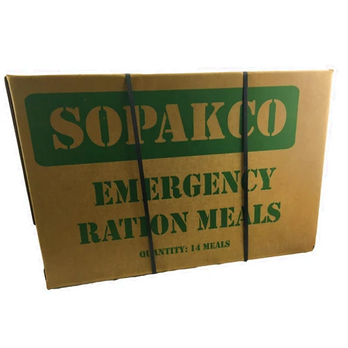 Sopakco FEMA MRE Case of 14 SOPAKCO Sure-Pak MRE Reduced Sodium Emergency Ration Meals - Ready to Eat Factory Sealed and Banded