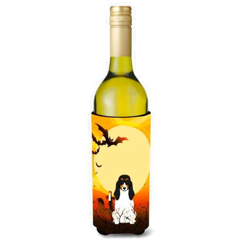 Caroline's Treasures BB4310LITERK Halloween Swiss Hound Wine Bottle Hugger Bottle Cooler Sleeve Hugger Machine Washable Collapsible Insulator Beverage Insulated Holder