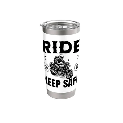 MUGAMBO HEALTH AND SAFETY MERCHANDISE Ride and Keep Safe | Safety Campaign Gift Idea For Riders Stainless Steel Insulated Tumbler