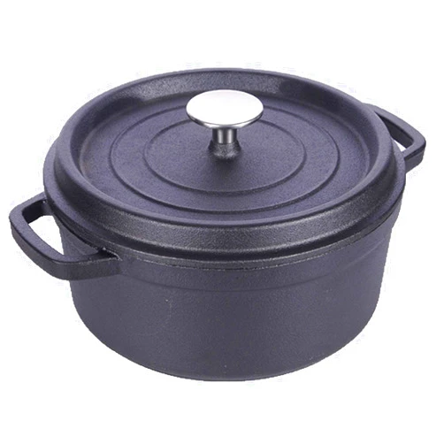 Cuisiland 4QT Cast Iron Dutch Oven with Lid – Pre-Seasoned Heavy-Duty Casserole Pot with Dual Handles & Stainless Steel Knob – Oven Safe, Great for Baking, Roasting, Braising, and Stews