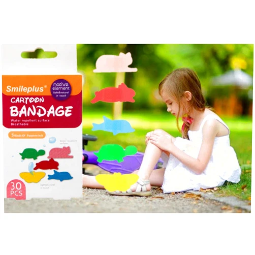 Smileplus Animal Shape Cute First Aid Plaster Strip Cartoon Band-Aid Bruises Cut washproof Welly Bandages Kids Fun Adhesive Kids Bandage
