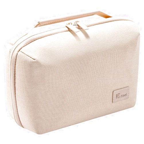Kaxich Travel Electronics Organizer, Electronics Accessories Bag Portable Cable Organizer Case Waterproof Universal for Adapters Memory Cards, USB Cables (Beige)
