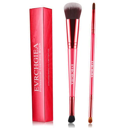 EVRCHGIEA Blending Contour Brush for Makeup, Foundation Contour Concealer Brush Set, Foundation Brush for Liquid Makeup, Cream, Dual Sided Makeup Brushes Good for Travel