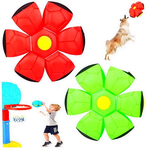 OOXYG Magic Bouncing Ball, Magic Meta - Balls for Dog, Children Bouncing Ball, Flying Saucer Bouncy Balls, Parent-Child Interaction, Dual Form Freely Switchable, Doggy Disc with 3 Light