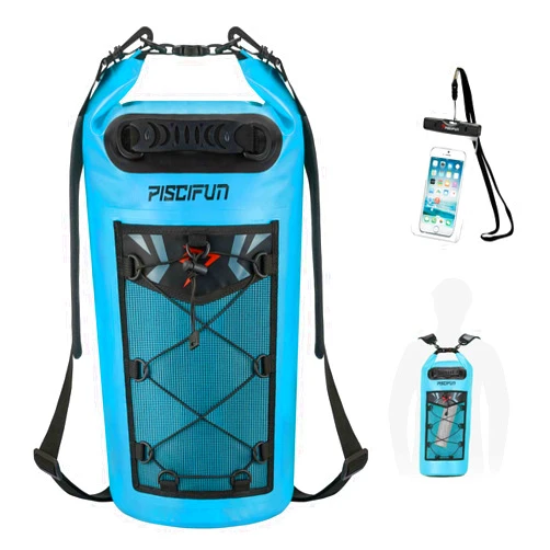 Piscifun Dry Bag, Waterproof Floating Backpack 5L/10L/20L/30L/40L with Waterproof Phone Case for Boating, Kayaking, Fishing