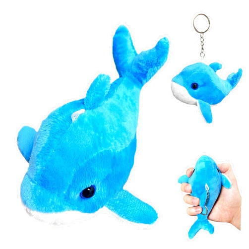 Kawaite Blue Dolphin Stuffed Animal (1 Pack), Kawaii Plushies for Girls and Boys, Dolphin Plush Toys Kids Key Chains, Sea Animals Plush, Cute and Small Stuffed Animal for Party Favors, Easter Basket Stuffers