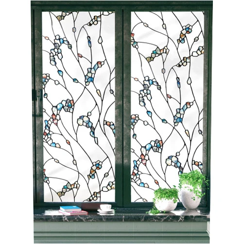 Artscape Elements | Window Privacy Film Stained Glass Pattern | Non-Adhesive & UV Protection | Easy to Apply & Removable | 24 x 36 inches | Made in USA