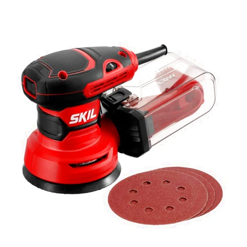 EGO POWER+ SKIL 5” Random Orbital Sander with Cyclonic Dust Box & 3pc Sanding Sheet - SR211601, Multicolor