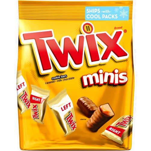 TWIX Minis Size Caramel Chocolate Cookie Candy Bars Bulk Pack, Sharing Size, 9.7 oz Bag (Pack of 8)
