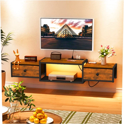 Snughome Floating TV Stand with Power Outlet 55