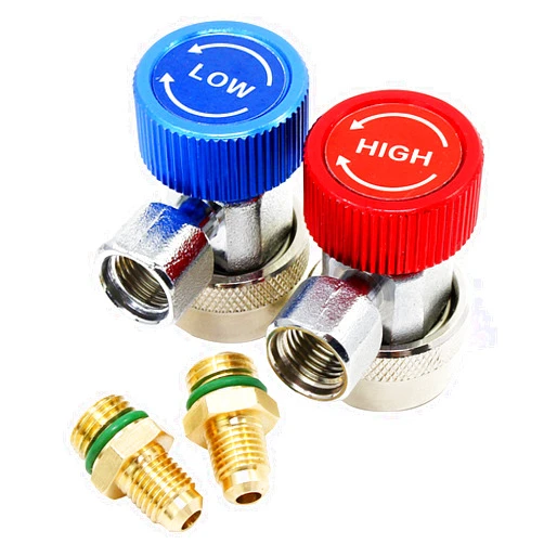 OCR R134A Quick Coupler Connector Adapter, High & Low Adjustable with 1/4