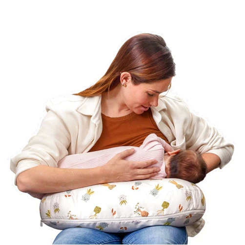 Boppy Nursing Pillow - Ergonomic Bottle & Breastfeeding Pillow with High, Firm, Large Area, Water-Repellent Cushion with Washable Cover; Baby Safety Alliance Verified - Tan Happy Houseplants