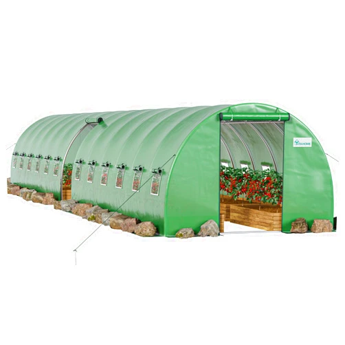 YITAHOME 44x10x7ft Greenhouse Extra Large Heavy Duty 4 Zipper Doors Outdoor Greenhouses 24 Windows Walk in Tunnel Green House Plant Gardening Upgraded Galvanized Steel Frame for Garden, Green