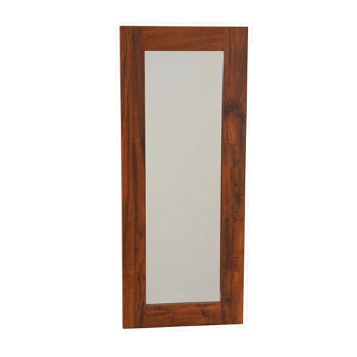 Household Essentials Rustic Hickory Rectangle Wall Mirror Décor | 29.5 in x 12.6
