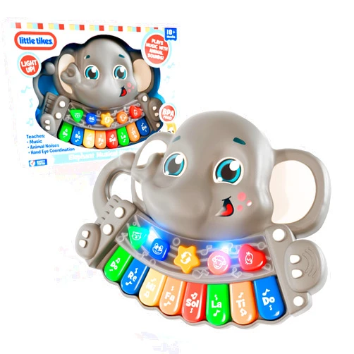 Lollipop - Little Tikes Elephant Musical Keyboard Toy for Toddlers – Baby Piano Toy Lights Up, Plays Music & Animal Sounds – BPA Free, Safety Tested Mini Electric Piano – Musical Toys for Kids