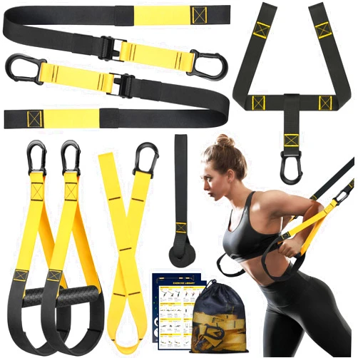 Thcbme Home Resistance Training Kit, Resistance Trainer Exercise Straps with Handles, Door Anchor and Carrying Bag for Home Gym, Bodyweight Resistance Workout Straps for Full-Body Workout