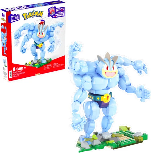 Mega Pokémon Building Toys Set Machamp with 401 Pieces, Articulated and Poseable with Motion, 6+ Inches Tall, for Kids