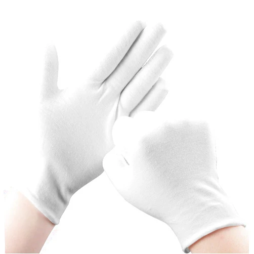 SLWJAXGT 30 Pcs White Cotton Gloves for Dry Hands Moisturizing Eczema Overnight, Men and Women Stretchable Cloth White Gloves for Coin Jewelry Silver Inspection Halloween